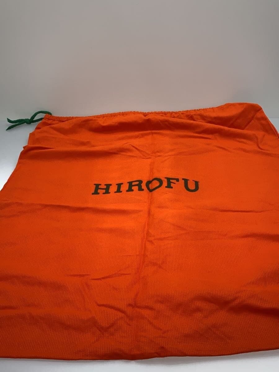 HIROFUH Logo Embossed Tote Bag Leather NVY Solid Corner Wear 7