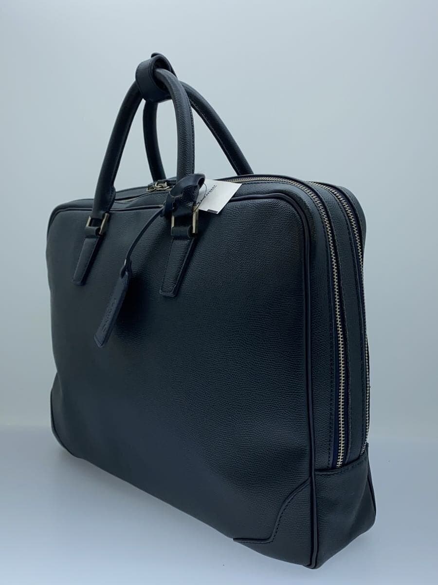 YUKINOUA Exclusive Boston Bag Leather NVY Solid Corner Scuff 2