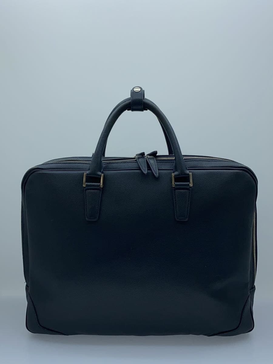 YUKINOUA Exclusive Boston Bag Leather NVY Solid Corner Scuff 3