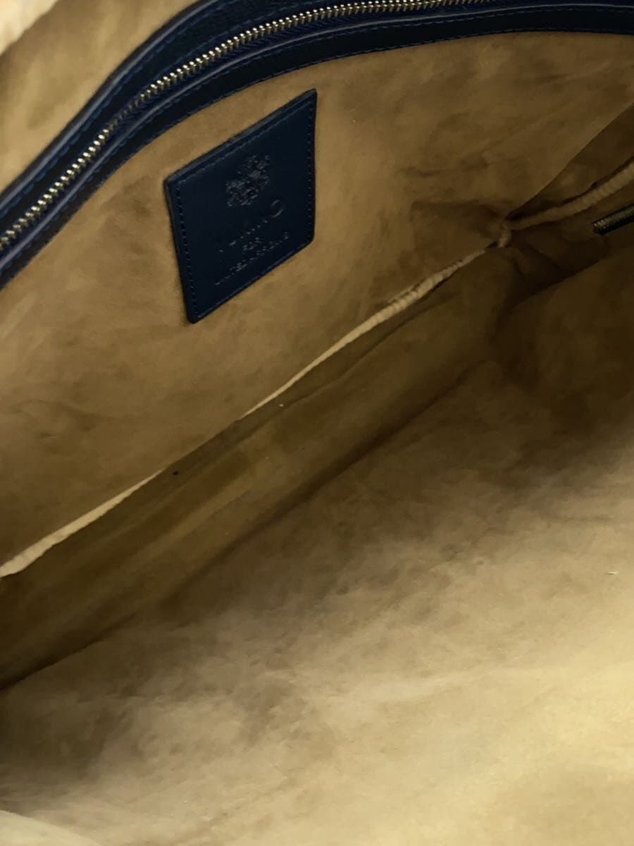 YUKINOUA Exclusive Boston Bag Leather NVY Solid Corner Scuff 6