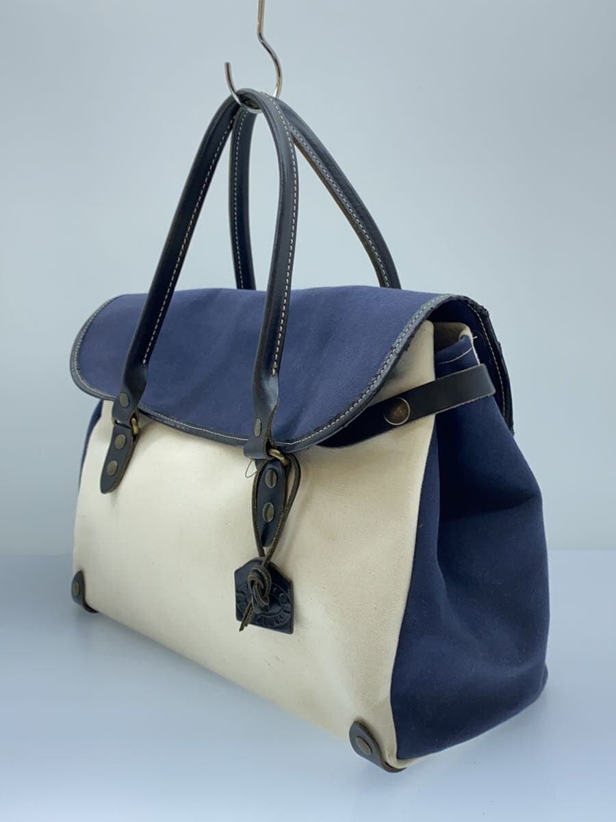 TAMPICOBAG MANHATTAN Manhattan Bag Canvas x Leather WHT x NVY Made in France 2