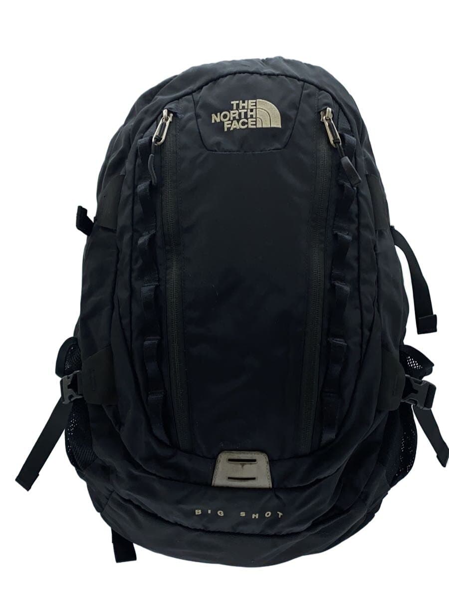 THE NORTH FACEBIG SHOT Backpack Nylon BLK Solid NM72005 Stain Small With Scratches Inside Deteriorated