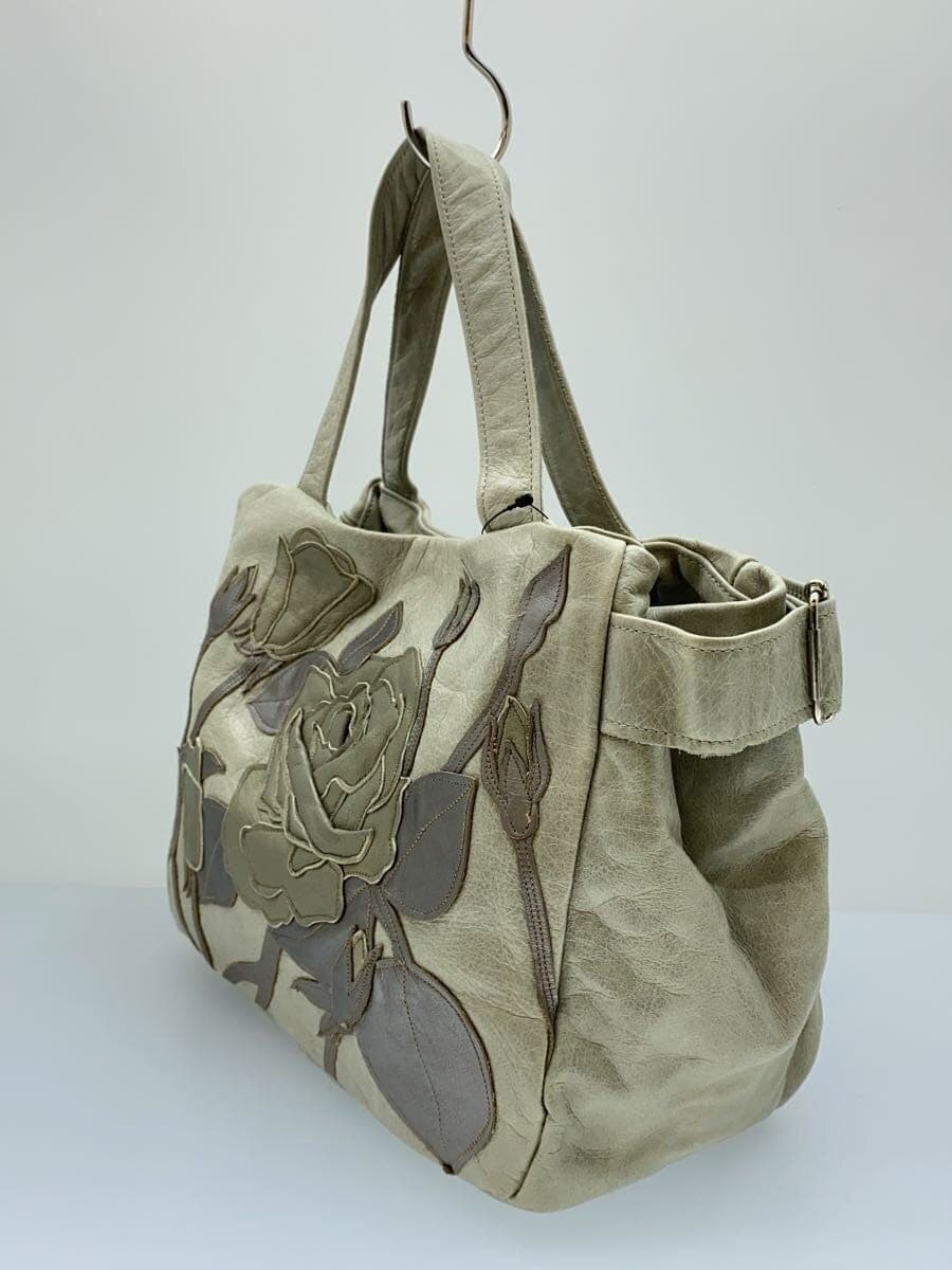 Other Brand SUSANNAH HUNTER Leather Tote Bag Flower Leather CRM 2