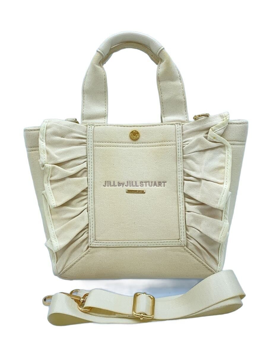 JILLSTUART Bijou Frill Tote Handbag Canvas BEG Solid 125-5183012