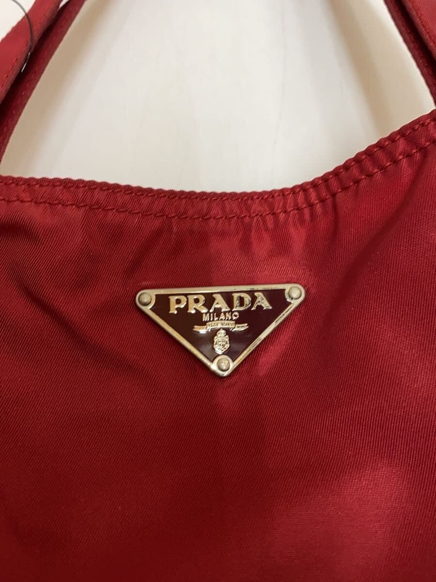 PRADA Gun Gun Motif Tote Bag Nylon Red 5