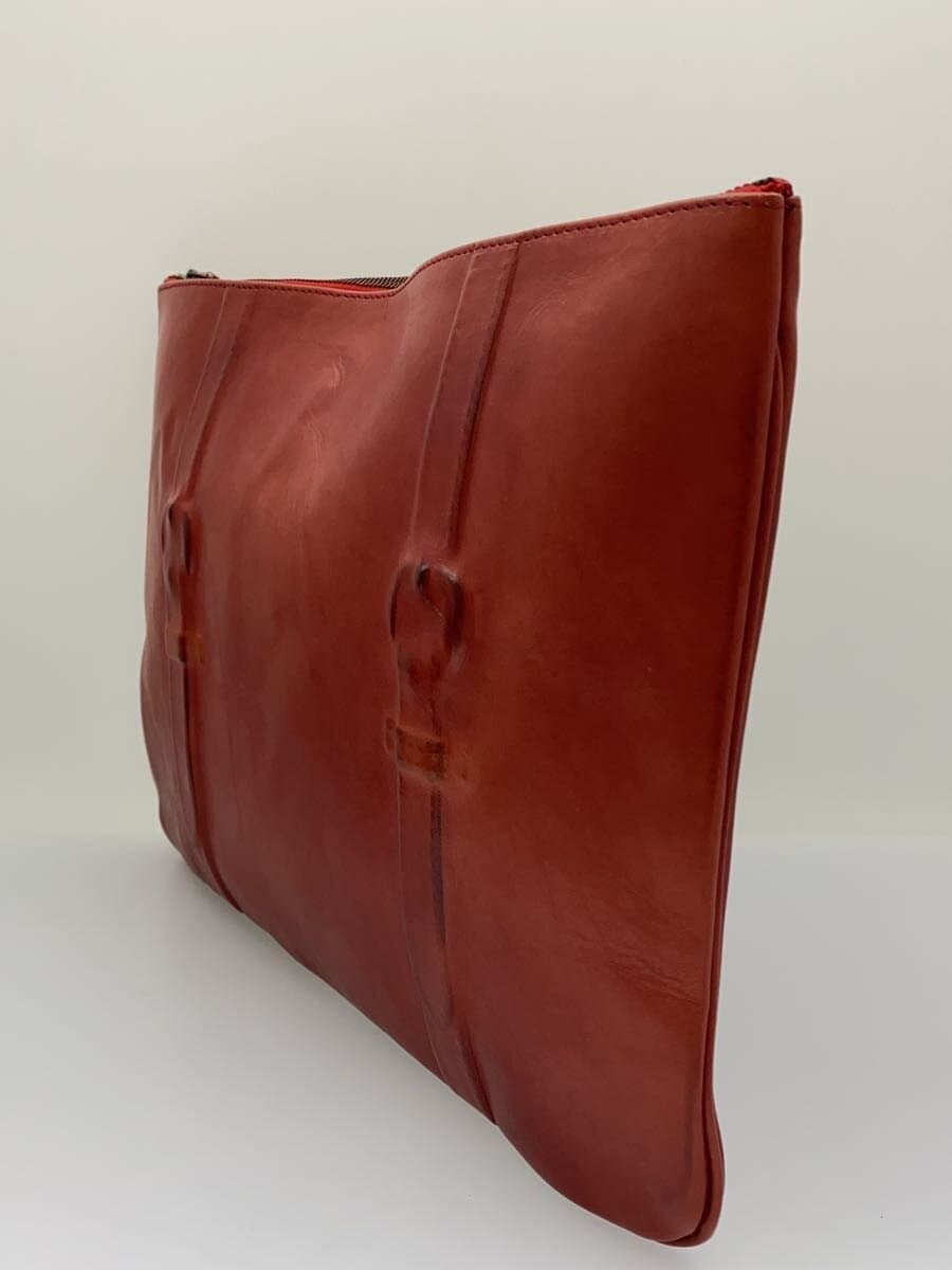MIHARA YASUHIRO Seared Finish Clutch Bag Second Bag Leather BRW Solid Color 2