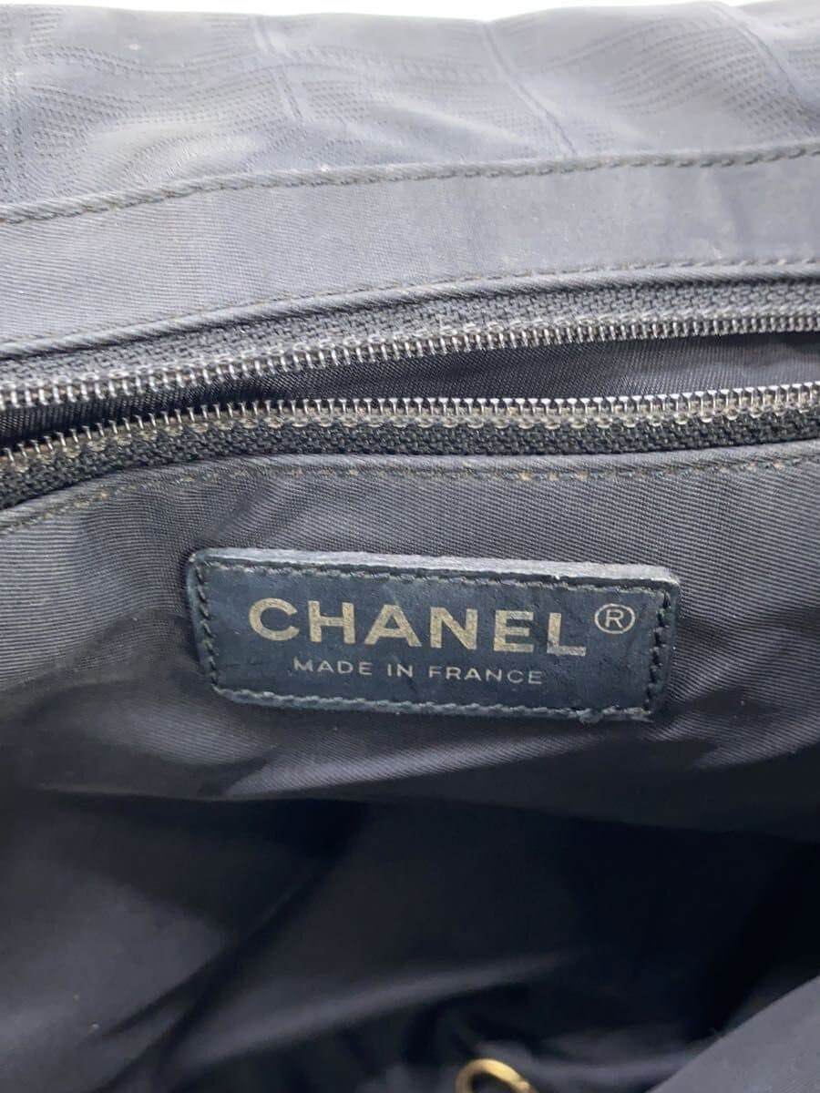 CHANEL New Travel Line Tote Bag MM Nylon × Leather Black 5