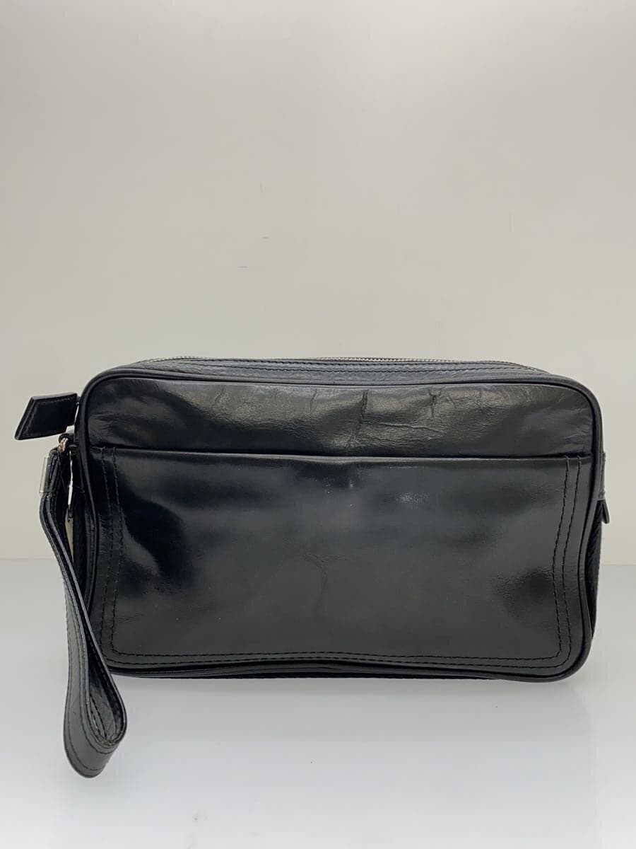 BALLY Side Line Clutch Bag Second Bag Leather BLK 3