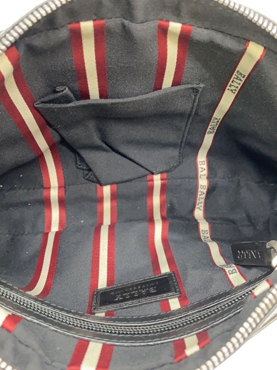 BALLY Side Line Clutch Bag Second Bag Leather BLK 6