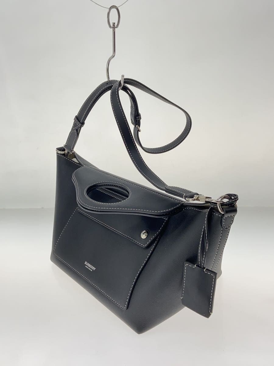 BURBERRY Shoulder Bag Black 2-Way Handbag 2