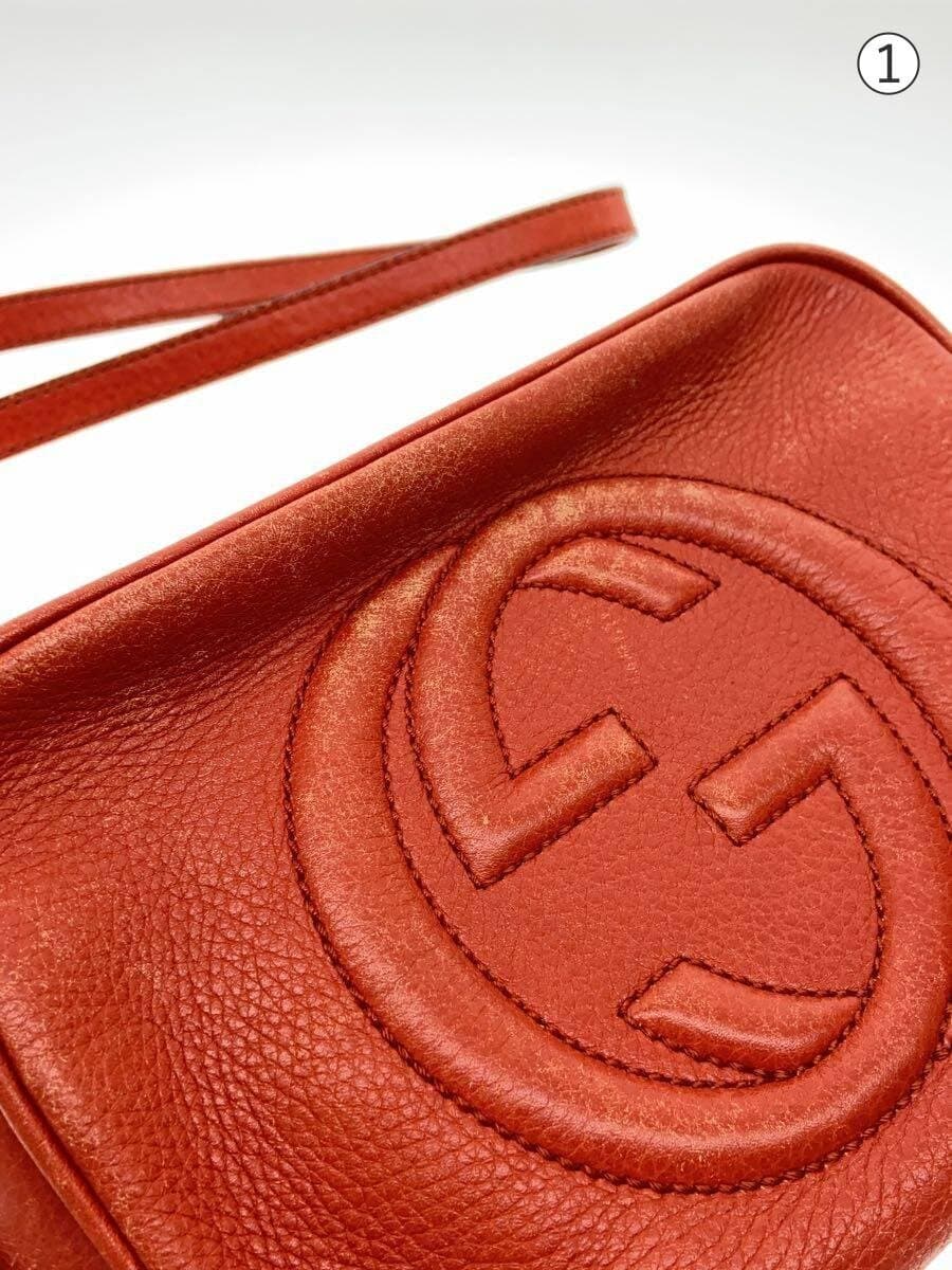 GUCCI shoulder bag leather RED 308364 7