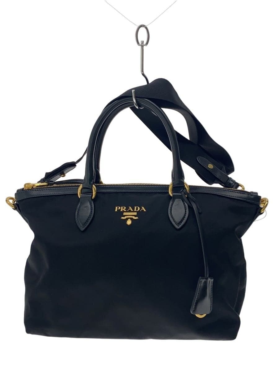 PRADA Shoulder Bag Nylon Black 1BA104 2-Way Handbag
