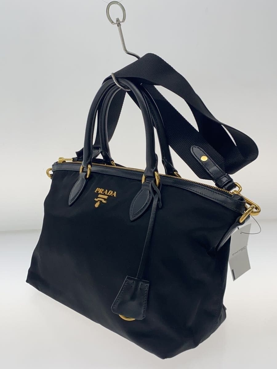 PRADA Shoulder Bag Nylon Black 1BA104 2-Way Handbag 2
