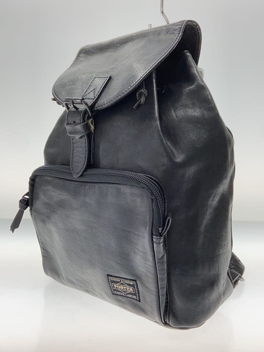 PORTER Backpack Leather Black Cortina 2