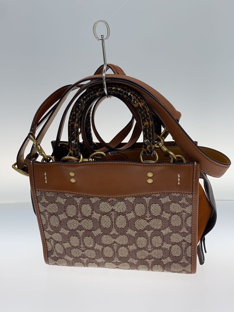 COACH Shoulder Bag Brown All Over Pattern C5467 Rogue 25 2-Way Handbag 3