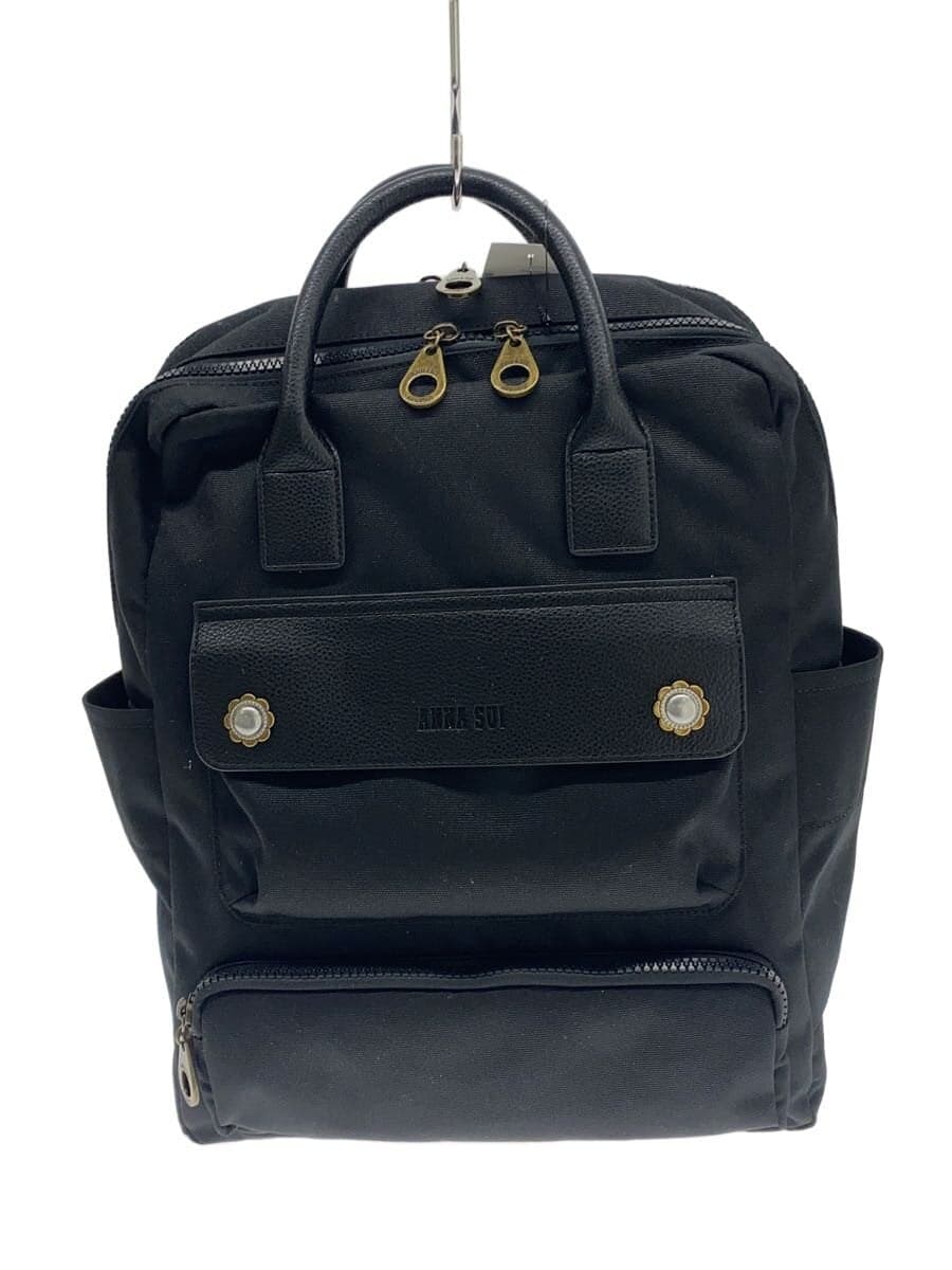 ANNA SUI Backpack Black Vintage Button