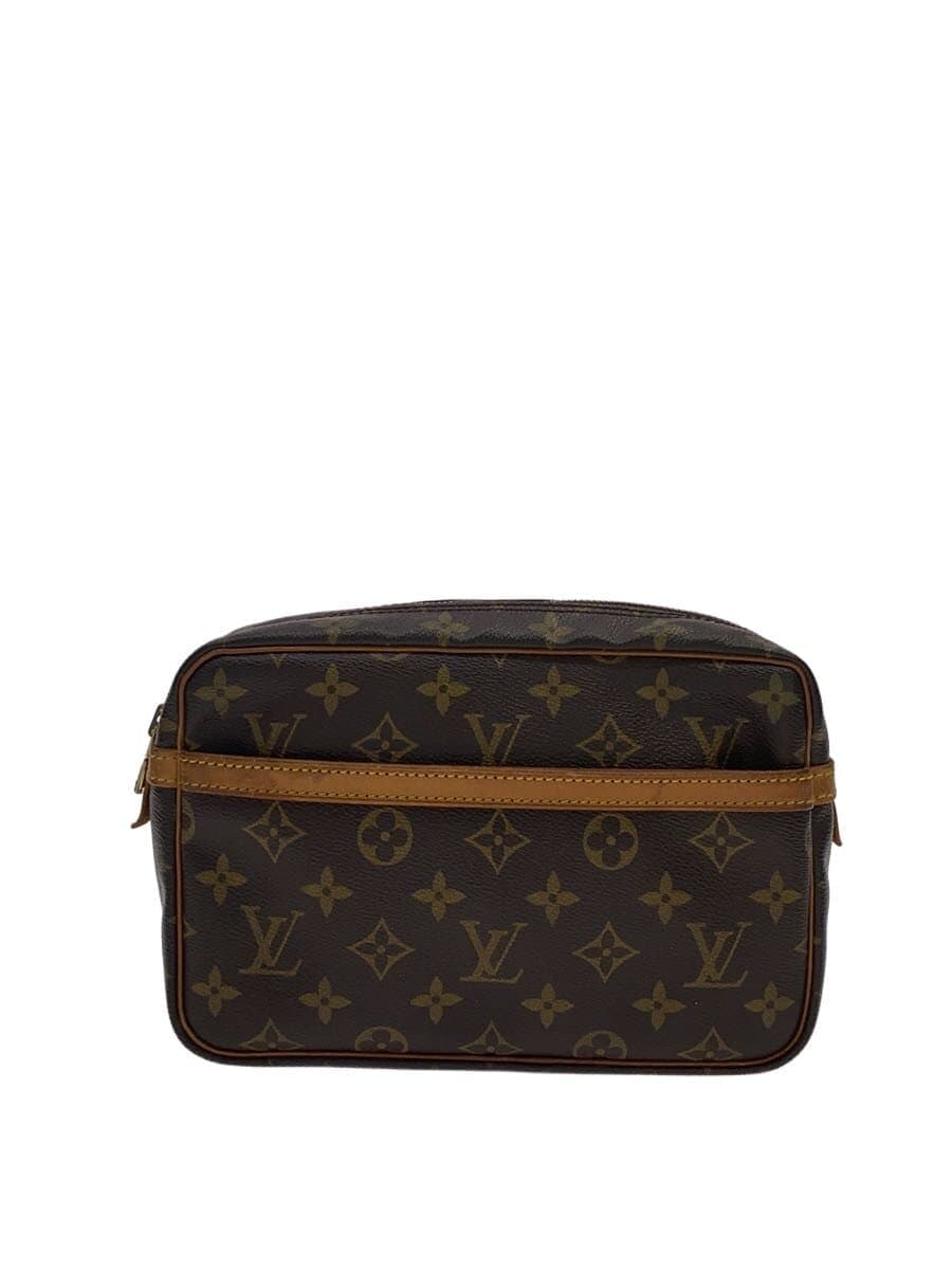 LOUIS VUITTON Pouch Leather BRW All Over Pattern