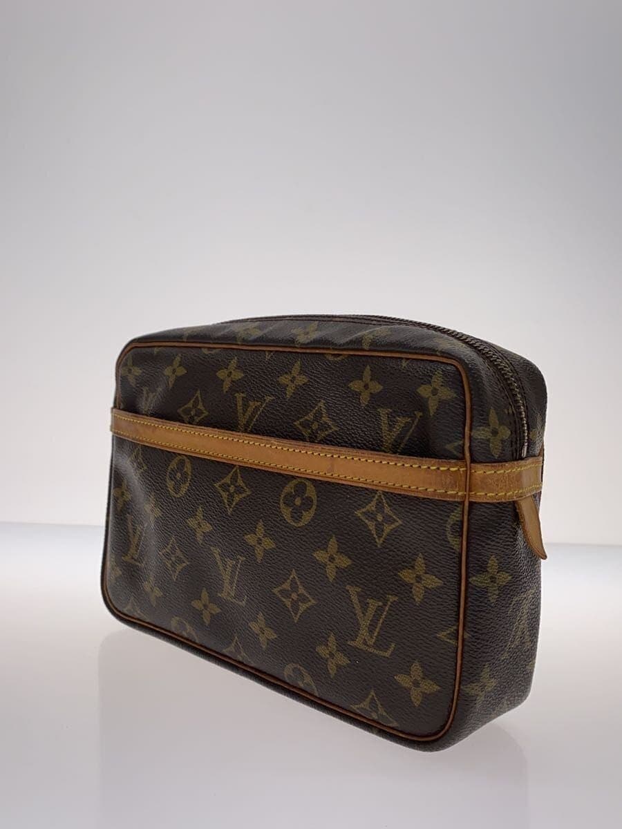 LOUIS VUITTON Pouch Leather BRW All Over Pattern 2