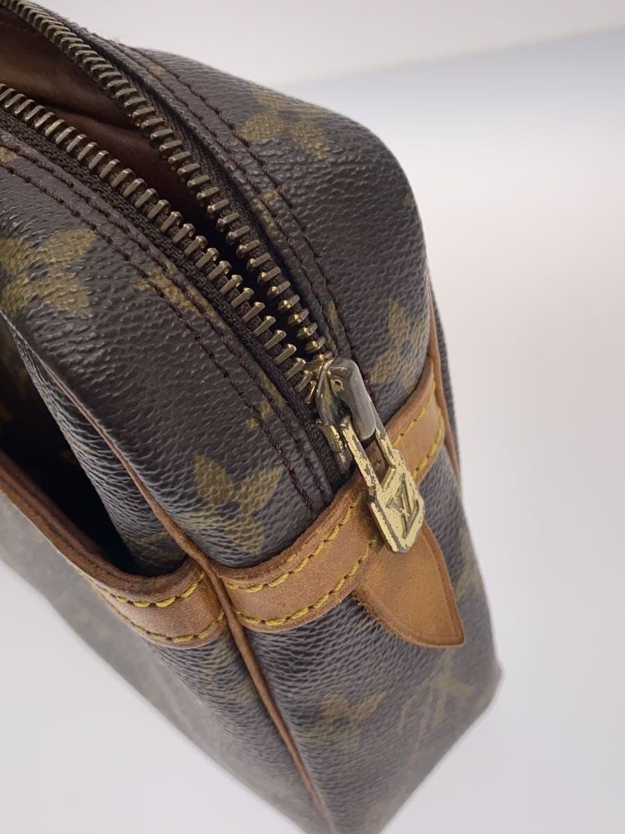 LOUIS VUITTON Pouch Leather BRW All Over Pattern 9