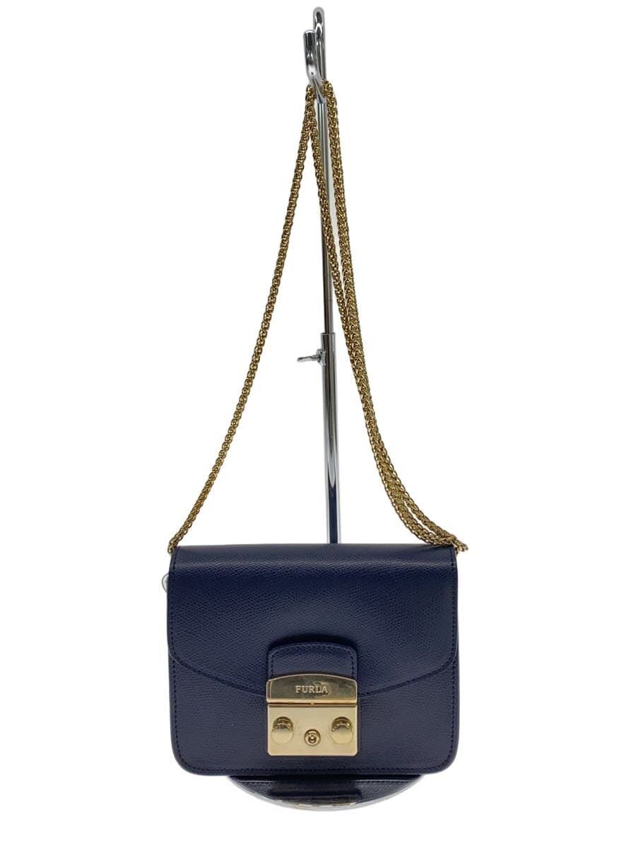 FURLA shoulder bag -- NVY plain chain crossbody
