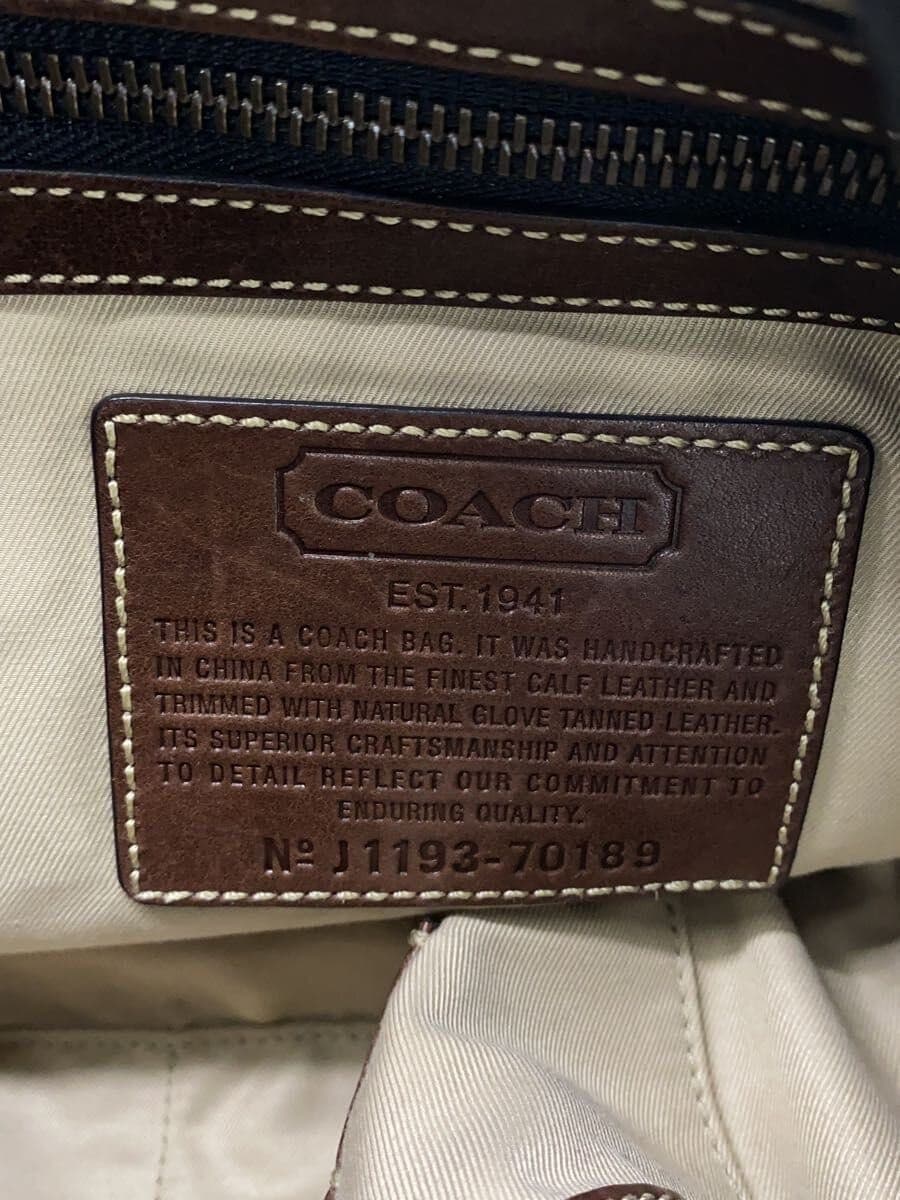 COACH Shoulder Bag Leather BLK Solid 70189 5