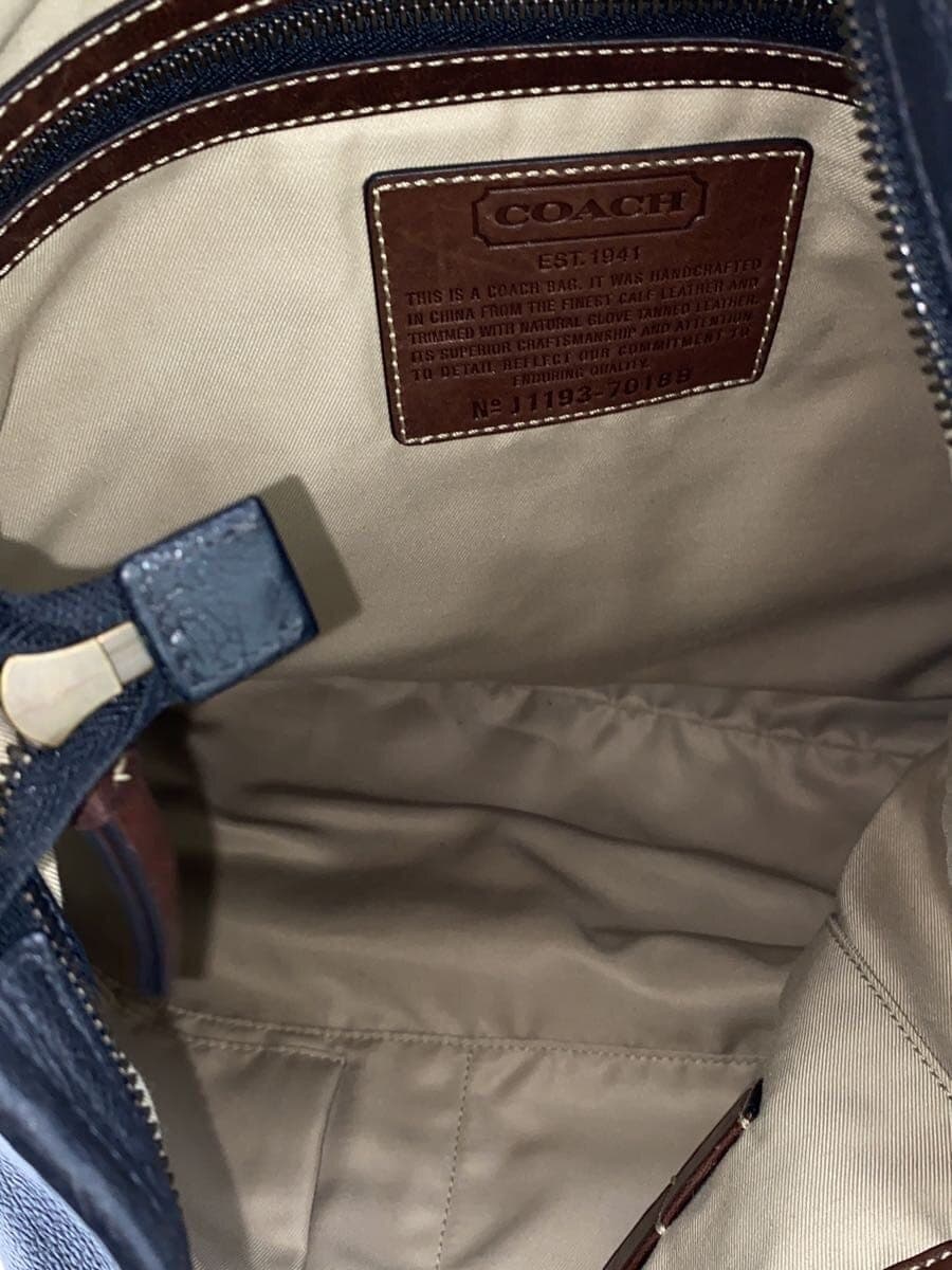 COACH Shoulder Bag Leather BLK Solid 70189 6