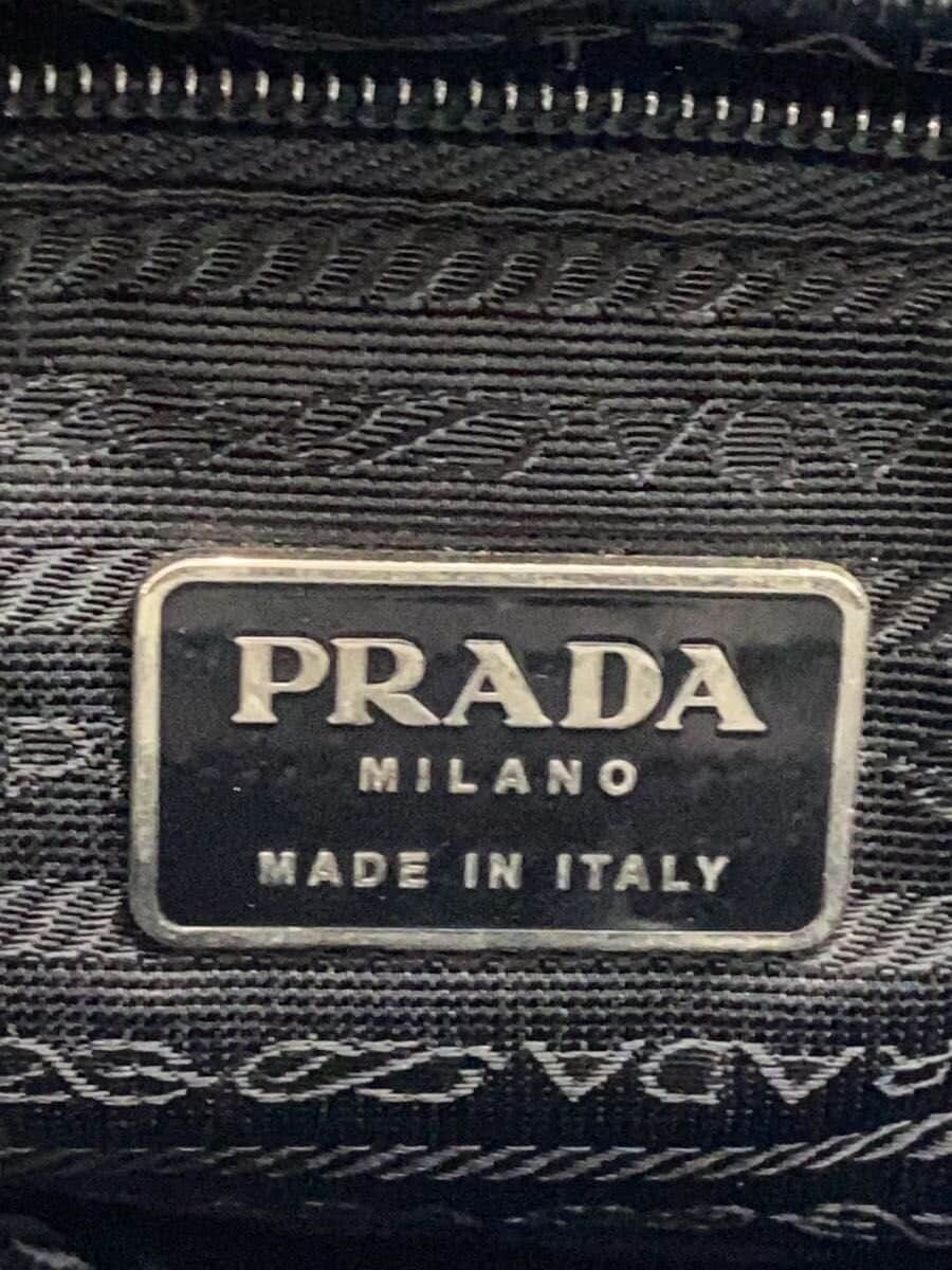 PRADA Tote Bag Leather BLK Solid 5