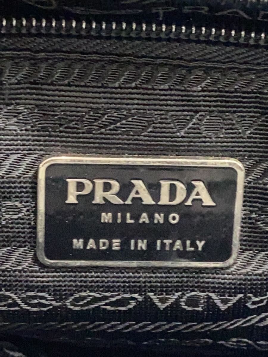 PRADA Tote Bag Leather BLK Solid 5