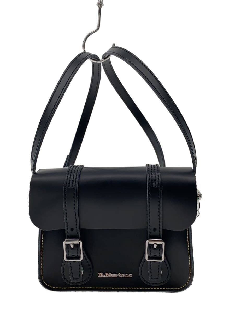 Dr.Martens Shoulder Bag Leather BLK Solid 7 Inch Satchel Bag