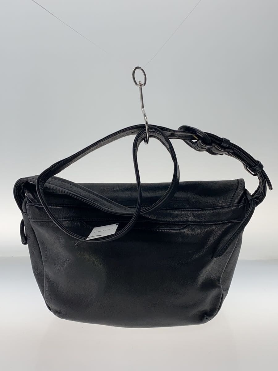 GENTEN Shoulder Bag Leather BLK Solid Flap Crossbody 3