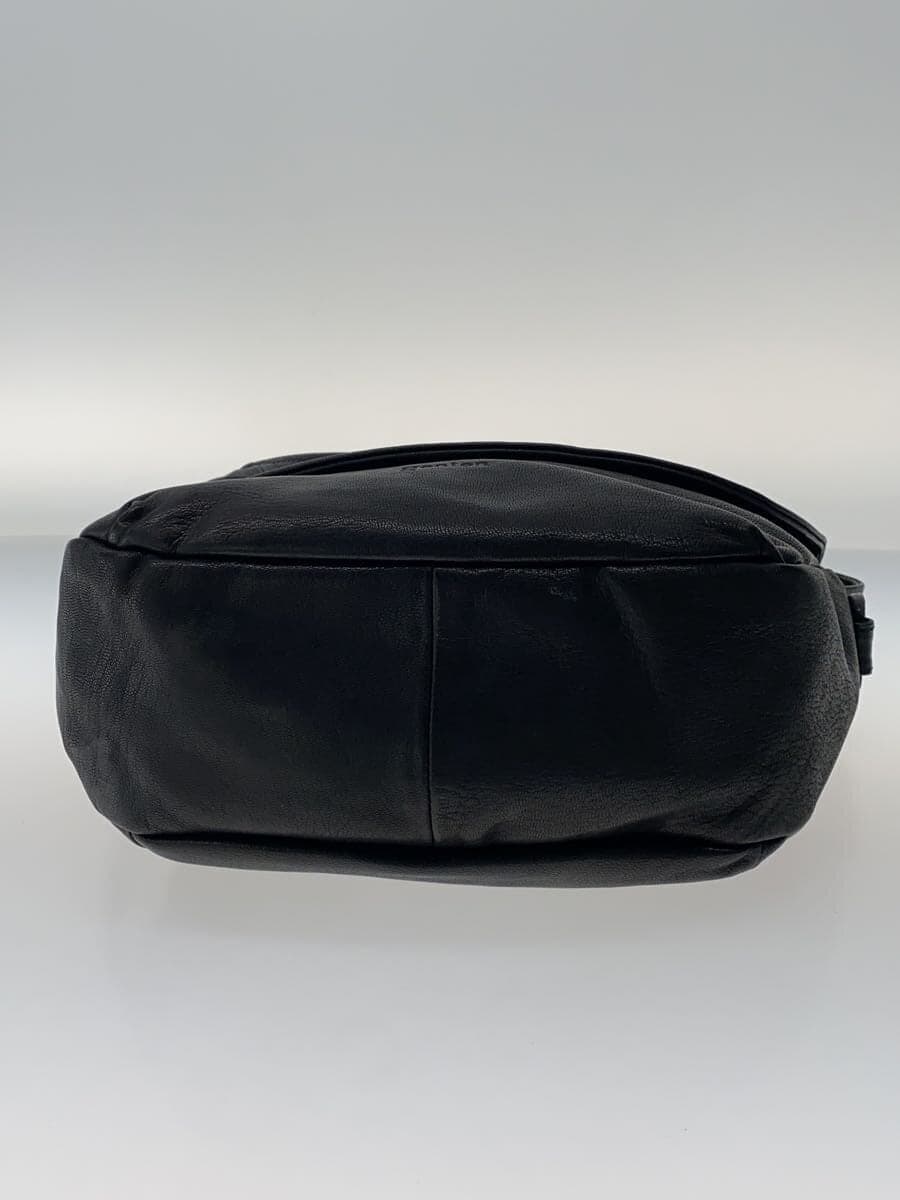 GENTEN Shoulder Bag Leather BLK Solid Flap Crossbody 4