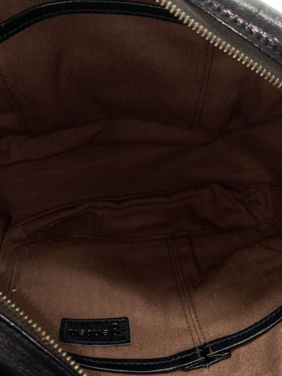 GENTEN Shoulder Bag Leather BLK Solid Flap Crossbody 6