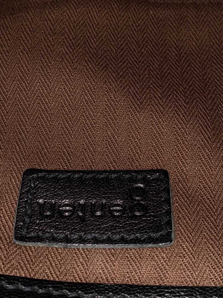 GENTEN Shoulder Bag Leather BLK Solid Flap Crossbody 7