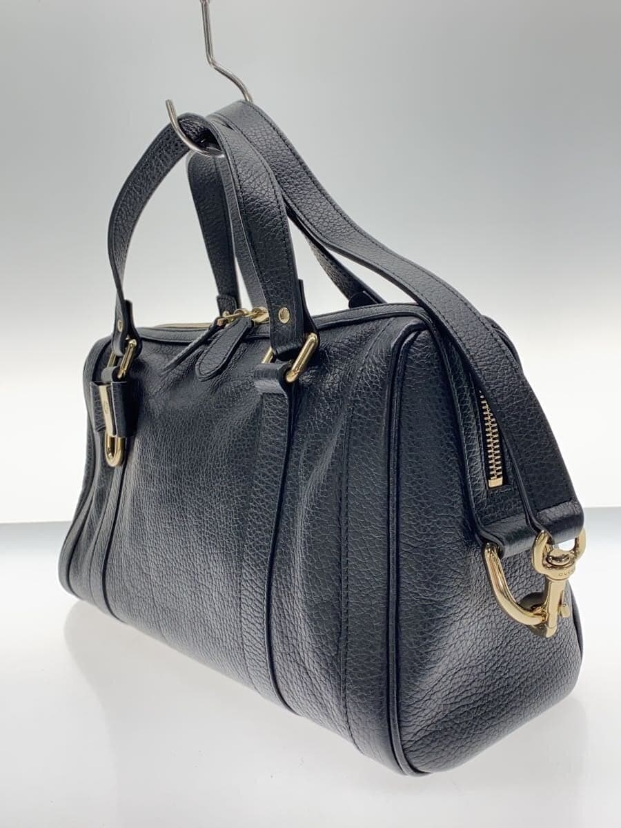 GUCCI handbag leather black plain 336665 467891 shoulder 2-way 2