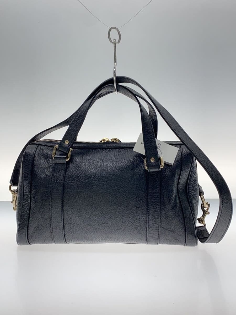 GUCCI handbag leather black plain 336665 467891 shoulder 2-way 3