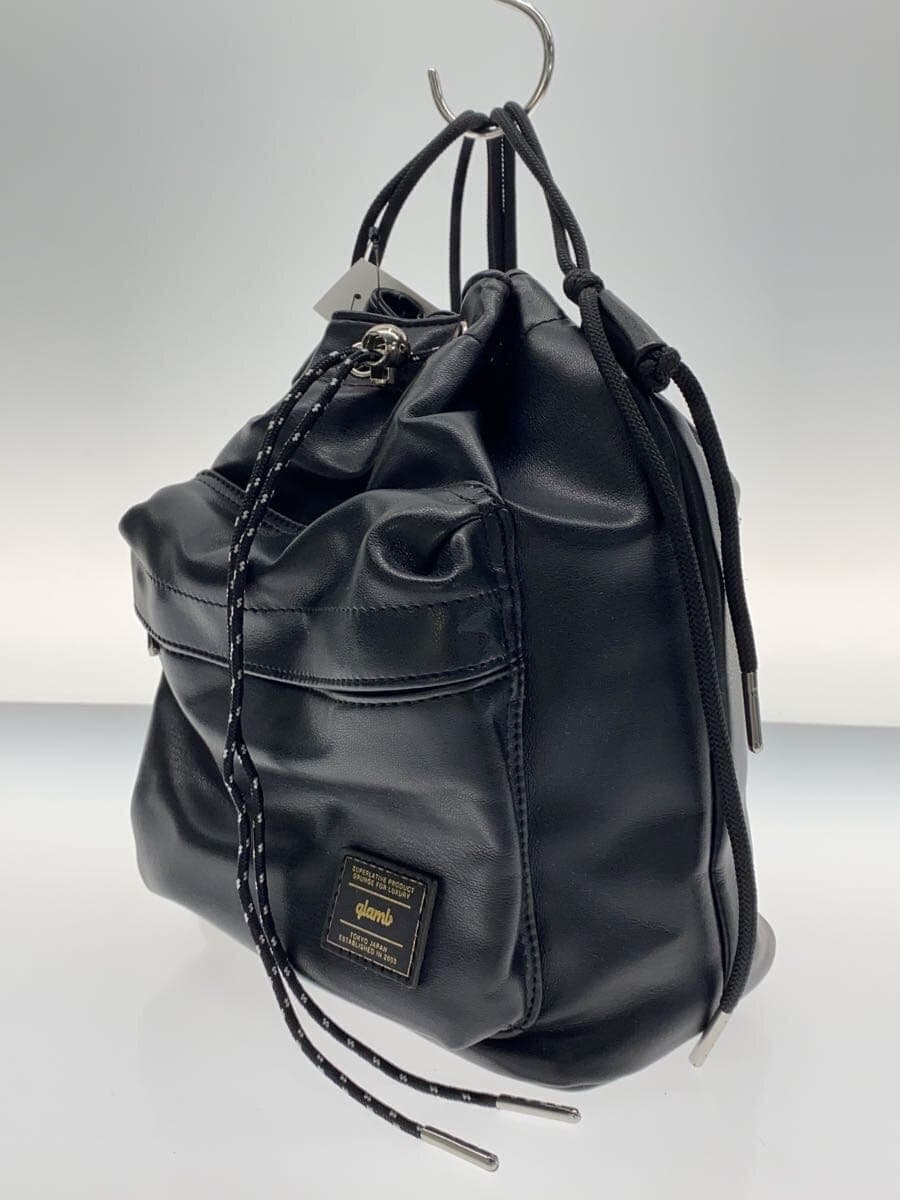 glamb Shoulder Bag Leather BLK Leather Drawstring Bag Leather Drawstring 2