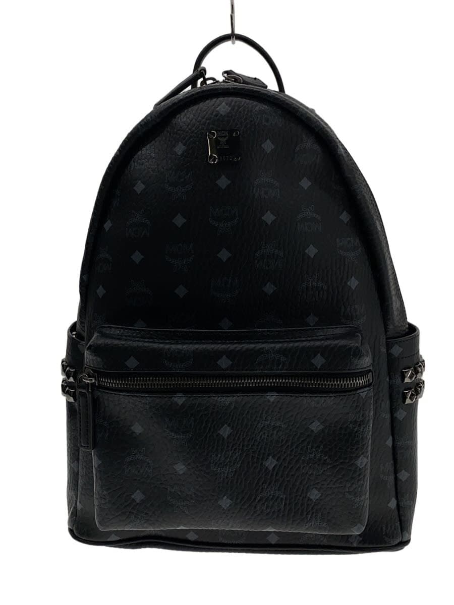 MCM Backpack Leather Black MMKAAVE09BK001 Side Studs Visetos