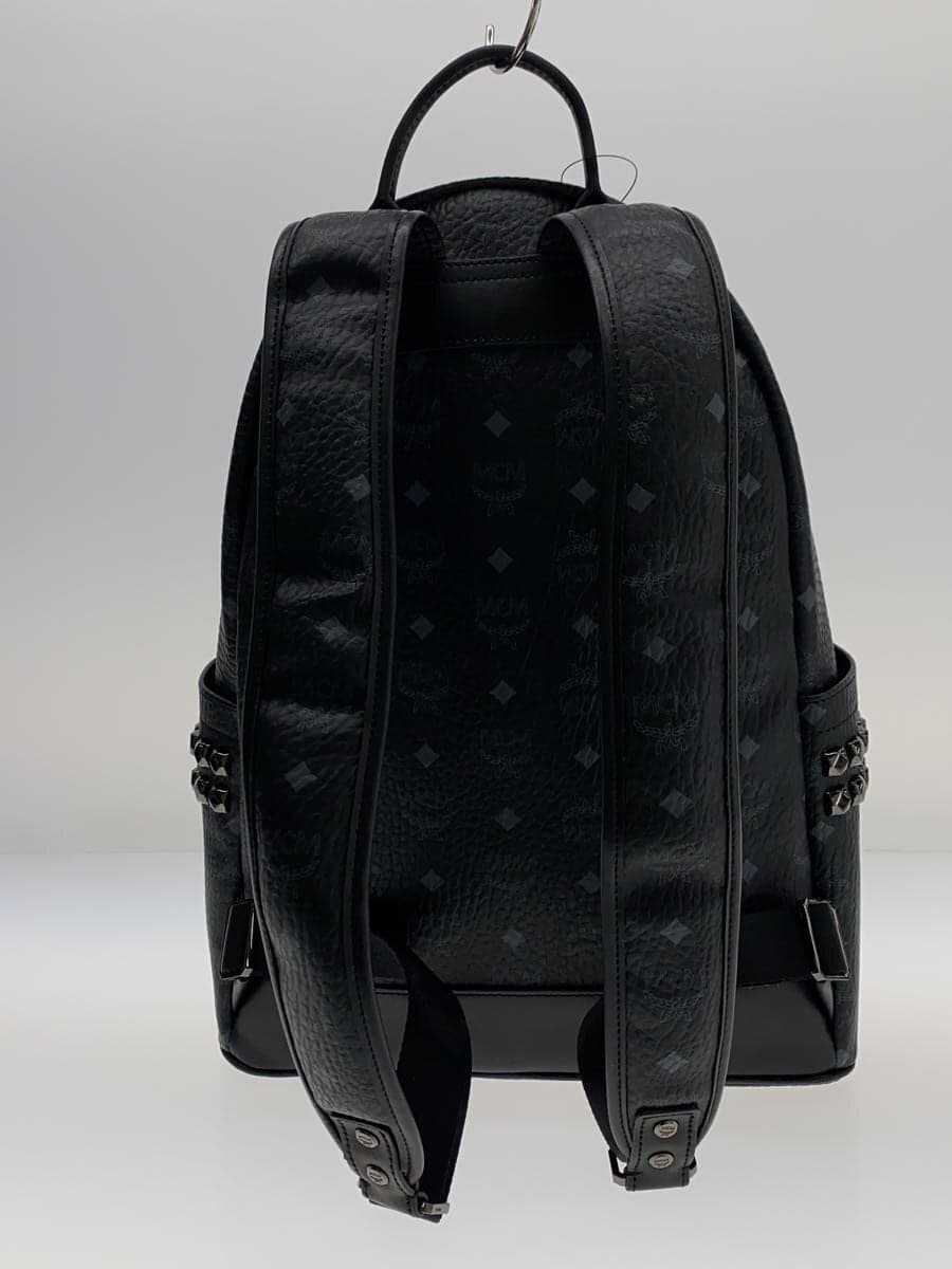MCM Backpack Leather Black MMKAAVE09BK001 Side Studs Visetos 3