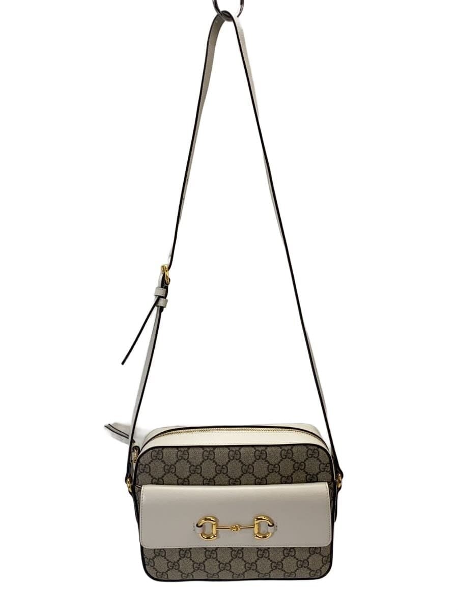 GUCCI Shoulder Bag_Horsebit 1955_GG Supreme Leather BEG Allover Pattern 645454