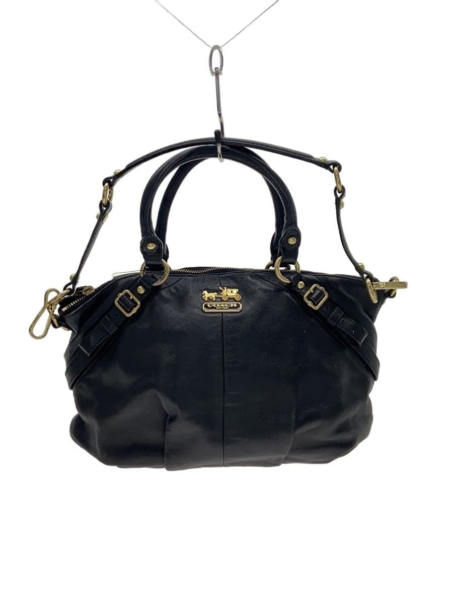 COACH handbag_all leather leather BLK 15960
