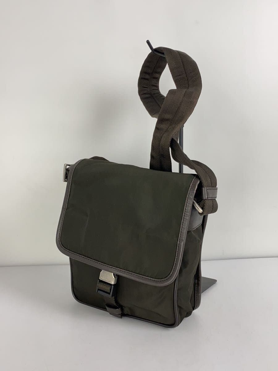 PRADA shoulder bag nylon khaki V167 2