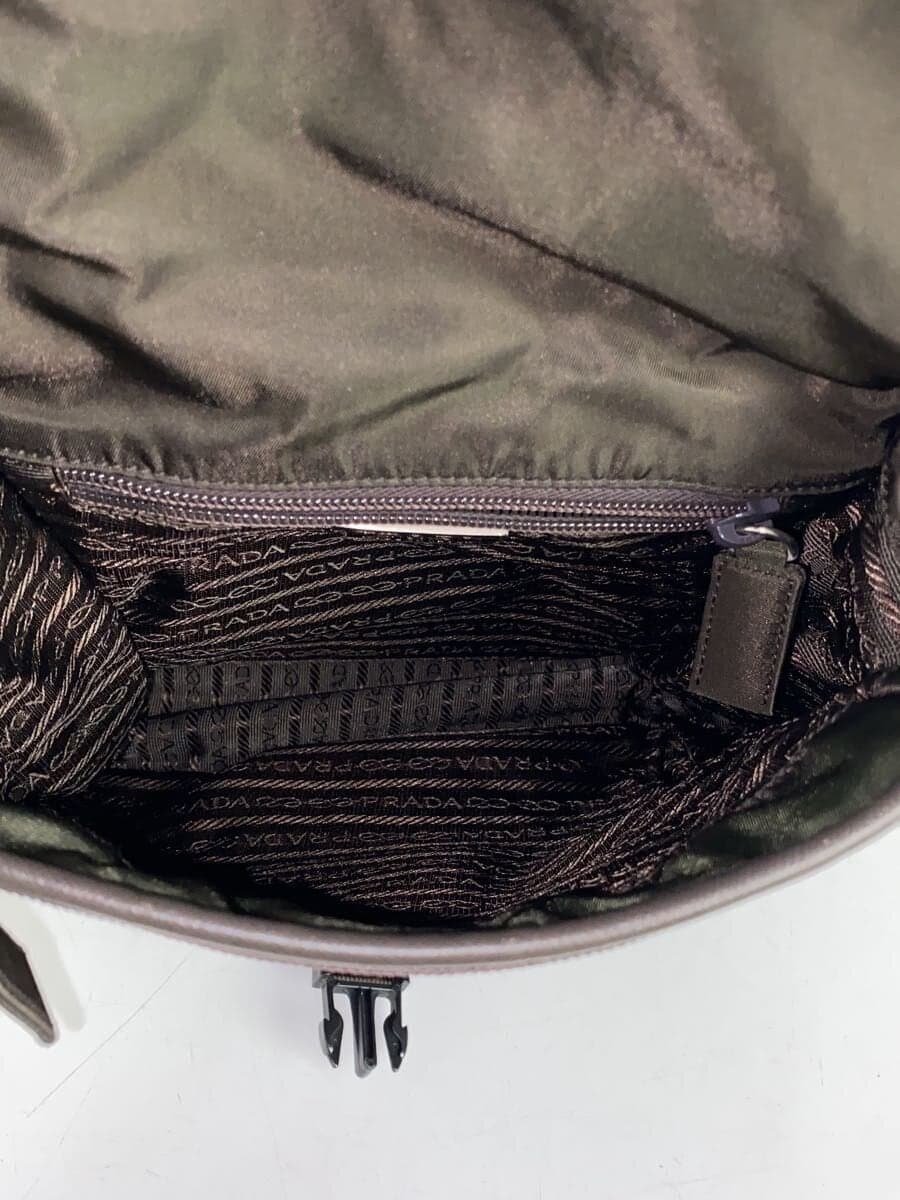 PRADA shoulder bag nylon khaki V167 6