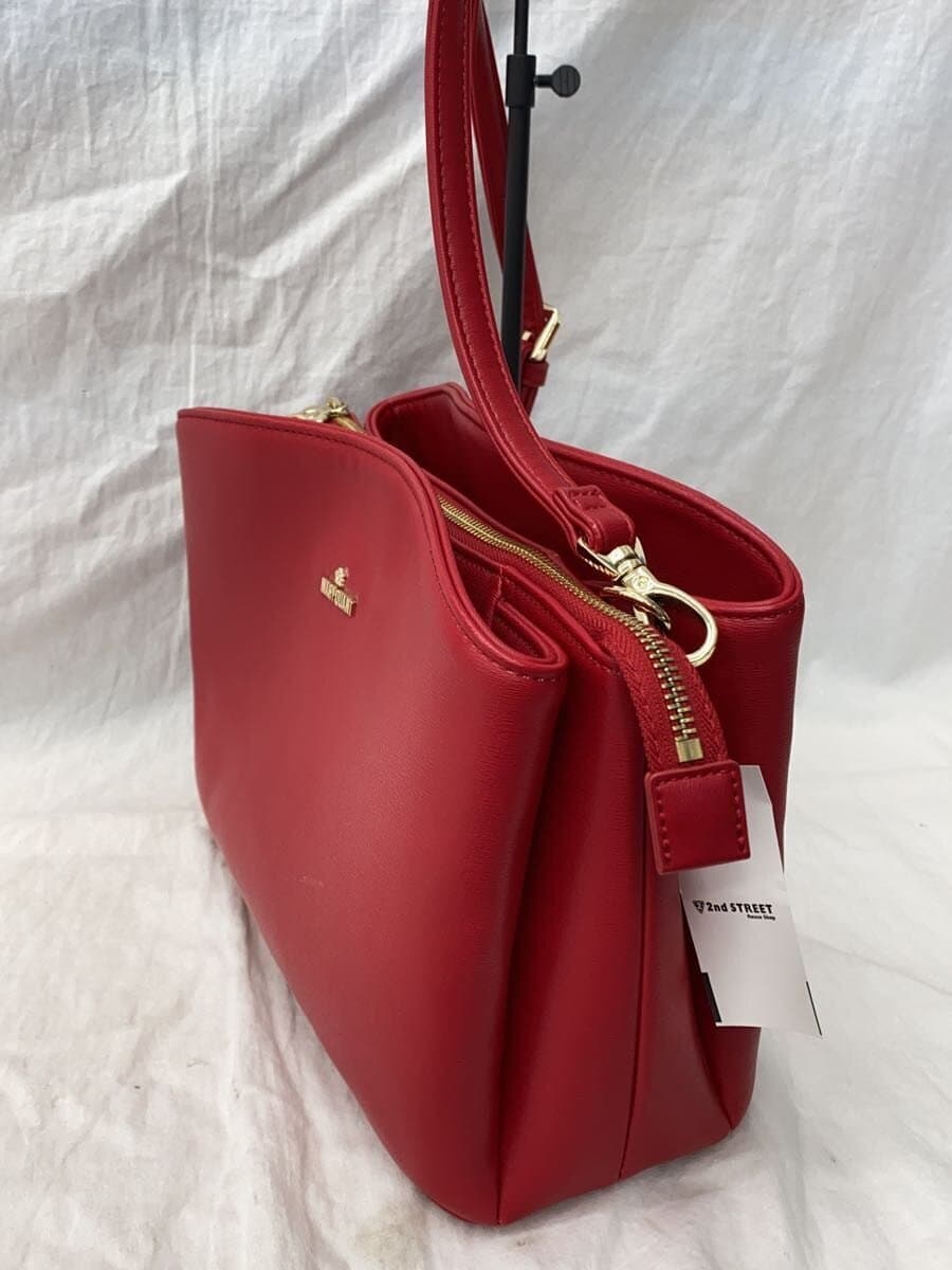 MARY QUANT Shoulder Bag Leather RED Solid 2