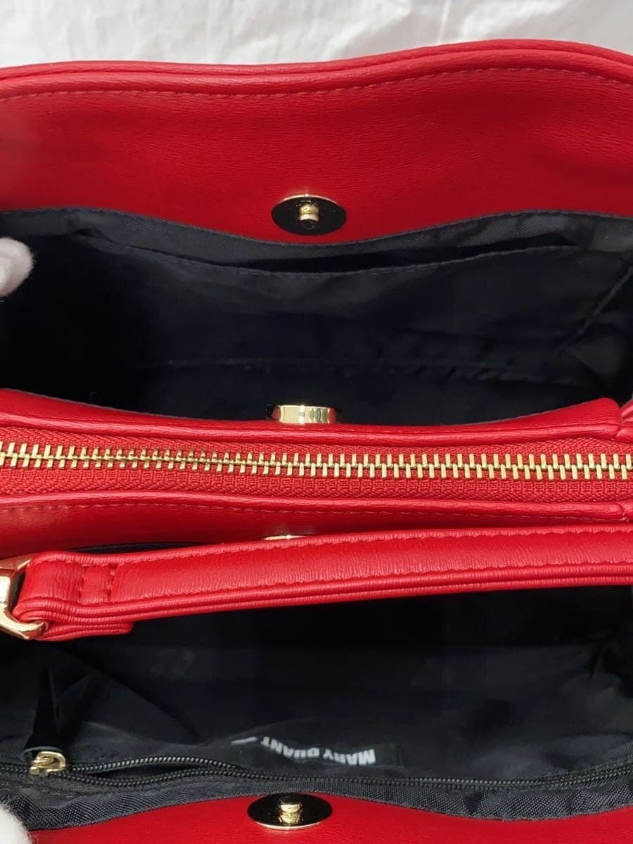 MARY QUANT Shoulder Bag Leather RED Solid 6