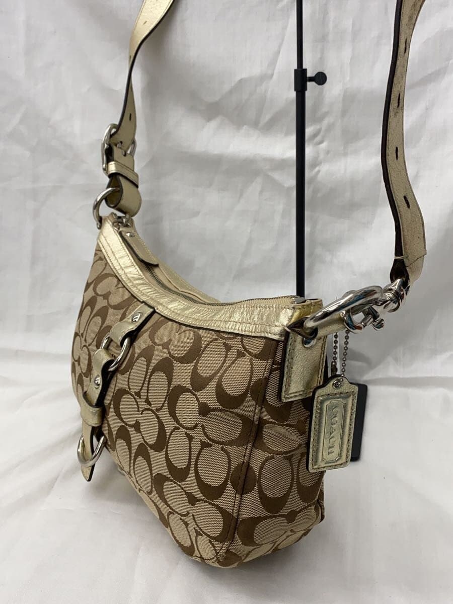 COACH Shoulder Bag Canvas BEG All-over Print F14447 2