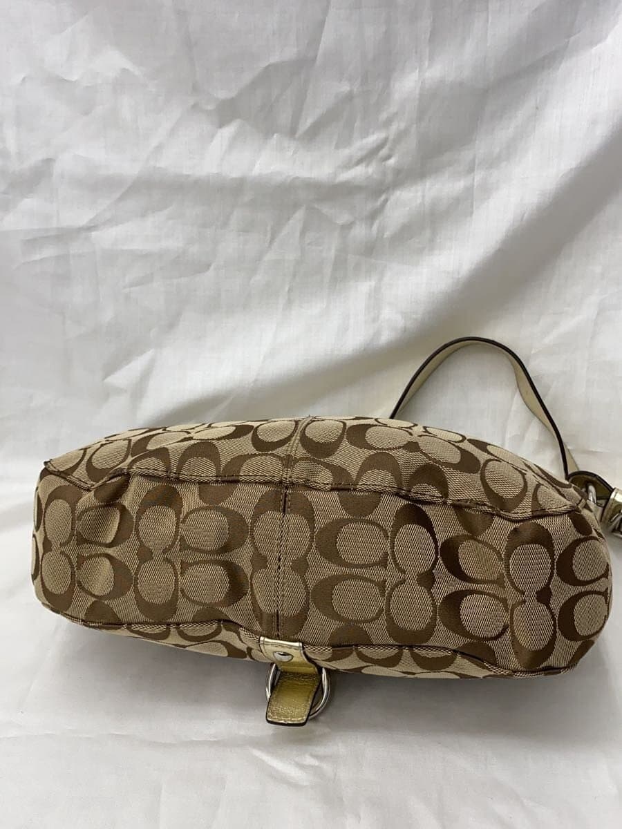 COACH Shoulder Bag Canvas BEG All-over Print F14447 4