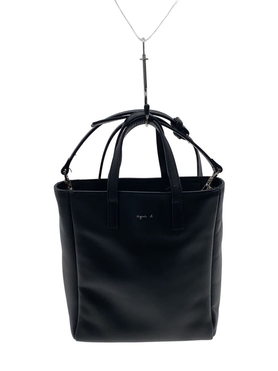 agnes b. shoulder bag cowhide BLK QAS01-03