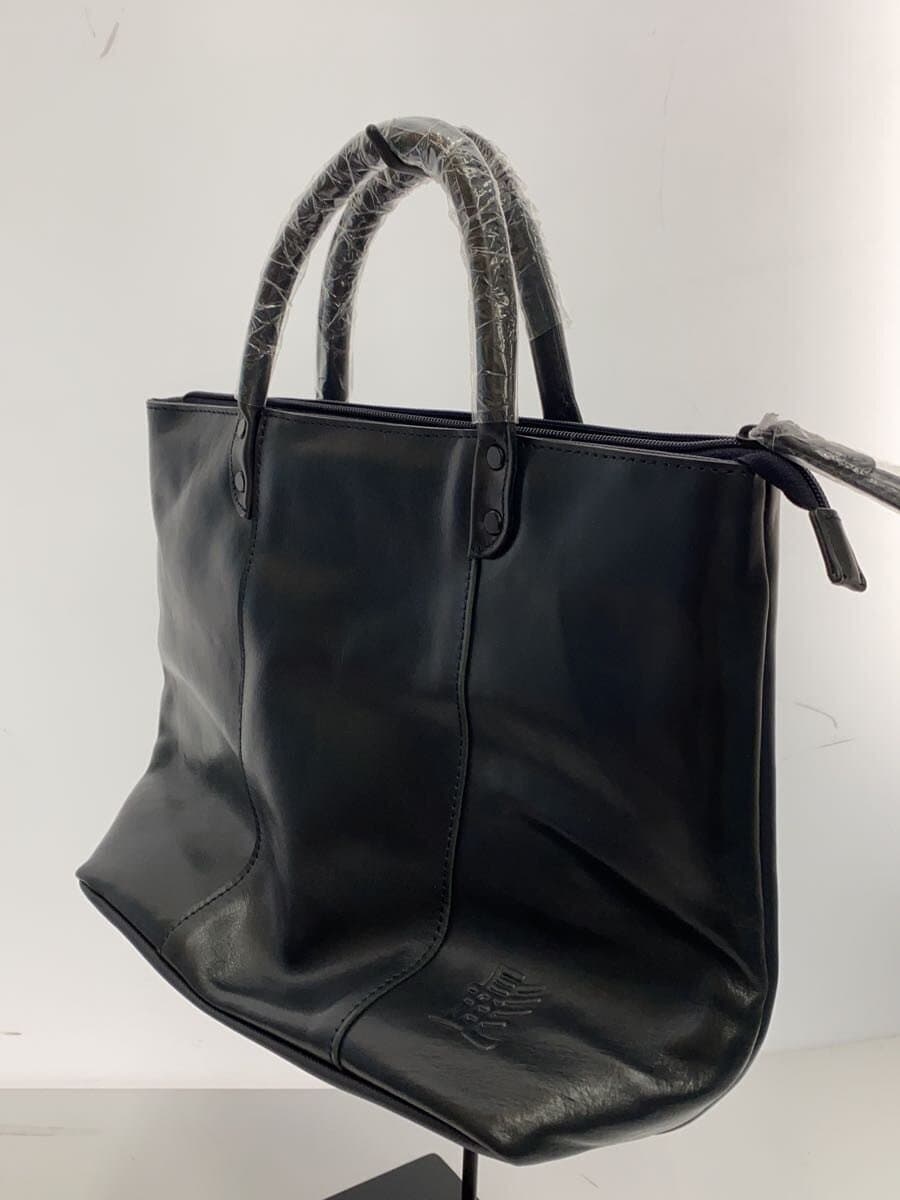 Mustache HIGE BAG Tote Bag Leather BLK 2