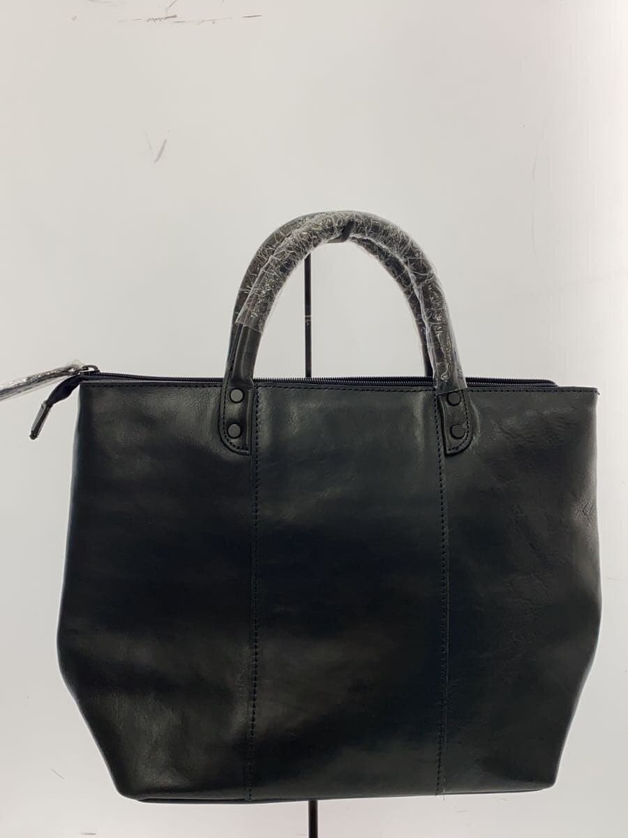 Mustache HIGE BAG Tote Bag Leather BLK 3