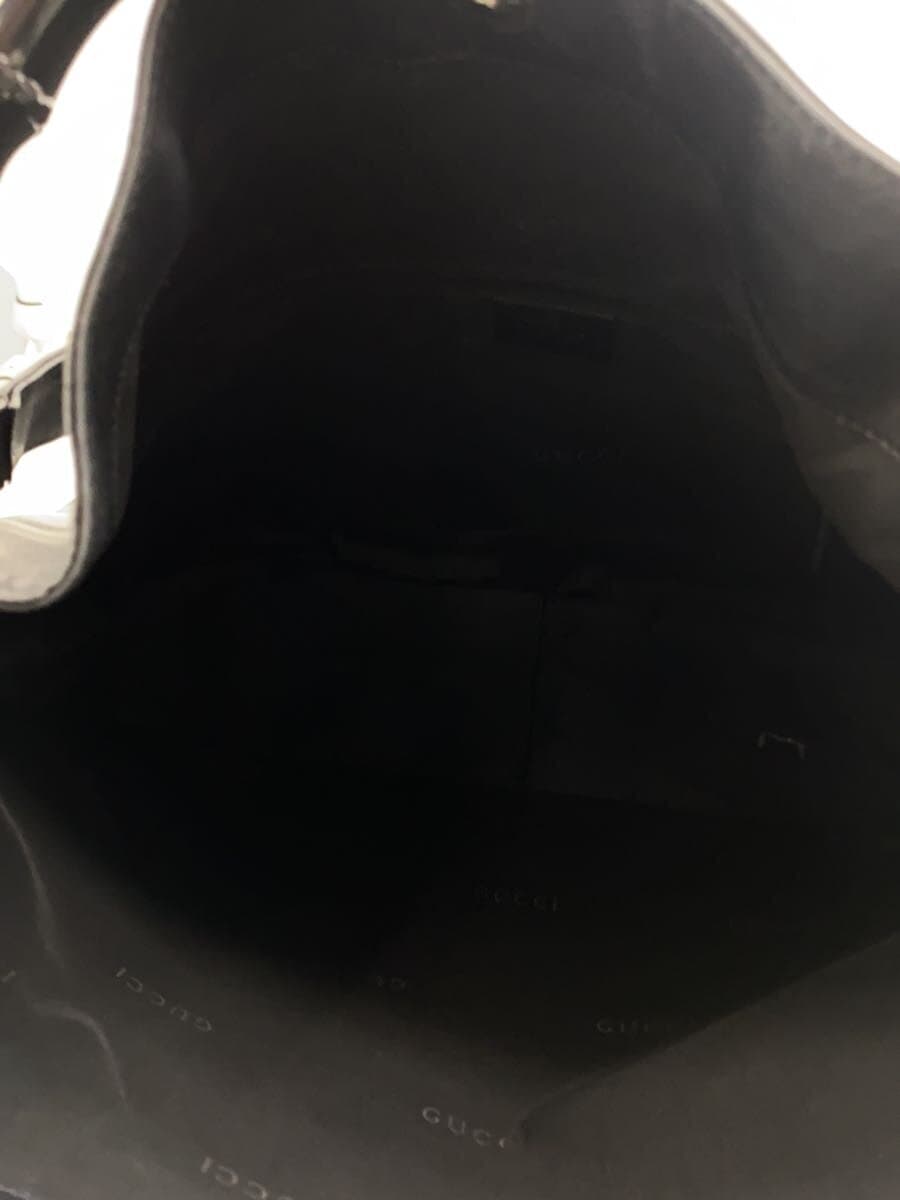 GUCCI Bamboo 2-Way One Handle Handbag Shoulder Bag Leather BLK 0011577 5